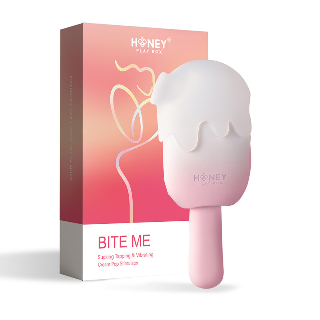 Honey Play Box Bite Me Sucking Tapping & Vibrating Cream Pop Stimulator