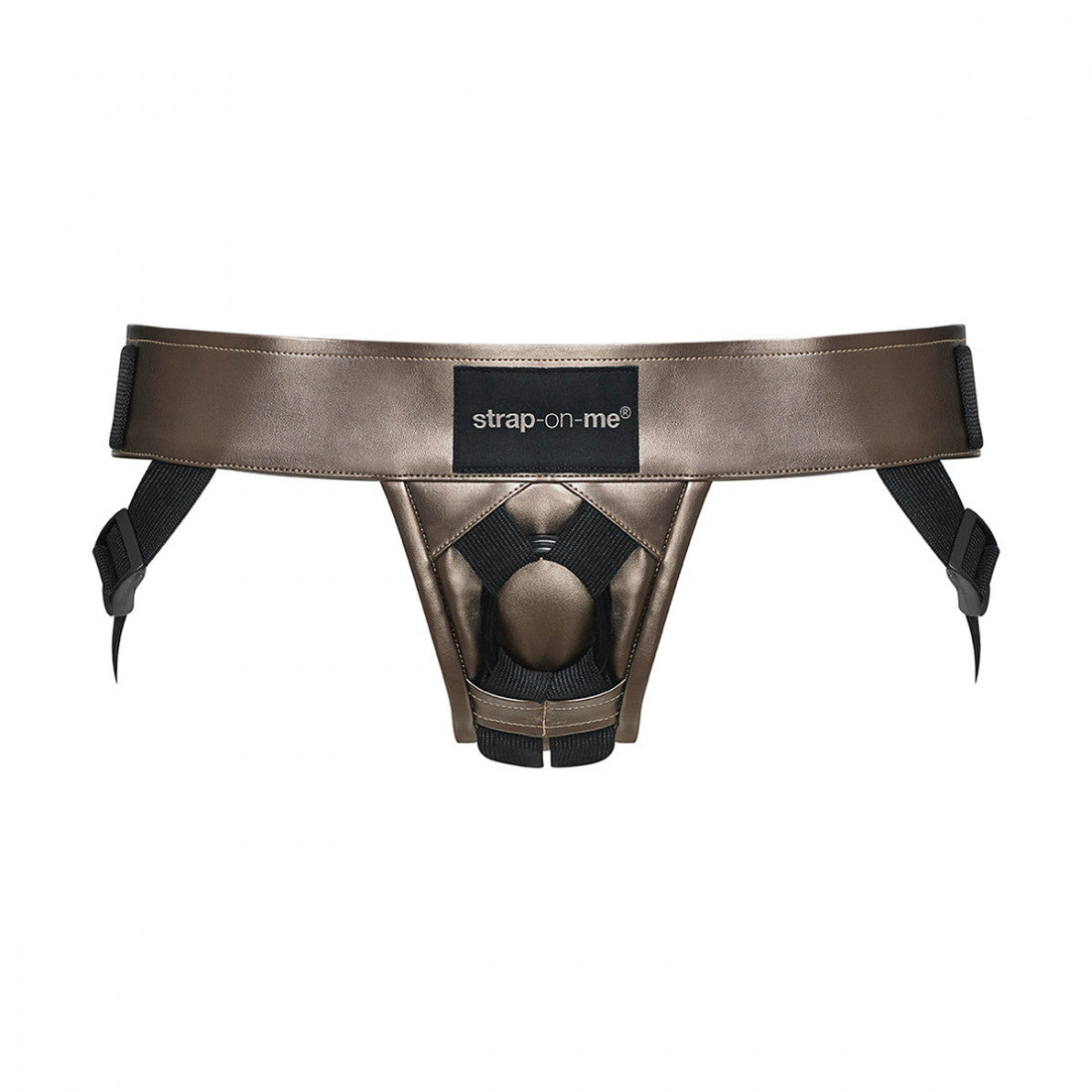 Strap-On-Me Curious Leatherette Harness - Bronze