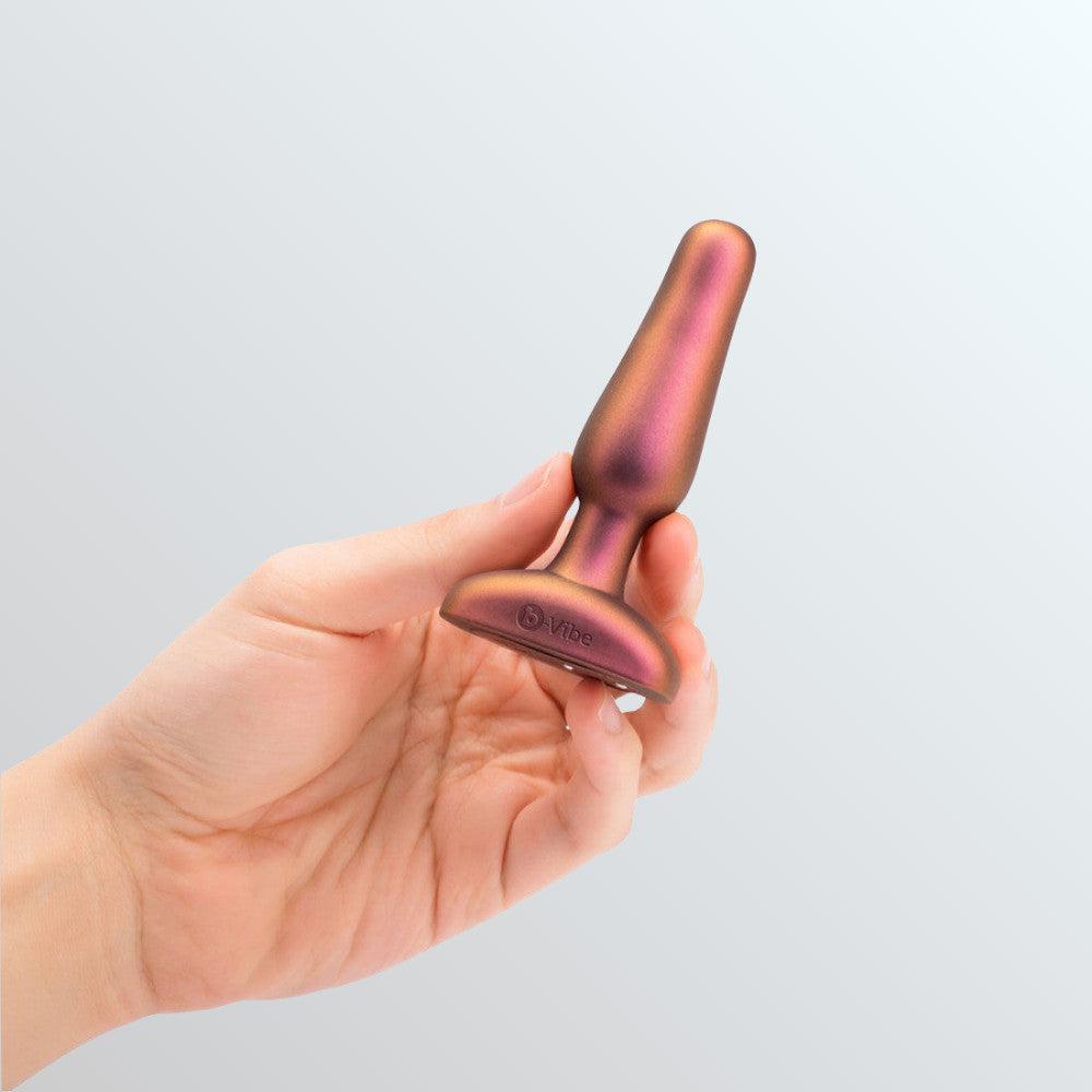 B-Vibe Novice Vibrating Butt Plug - Limited Edition Galaxy Plum