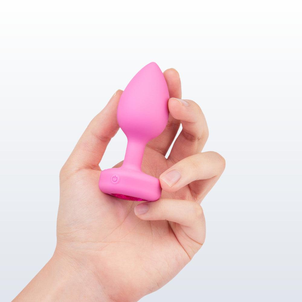 B-Vibe Vibrating Heart Plug Small/Medium - Pink Topaz