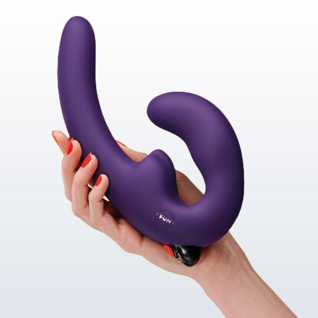 Fun Factory Sharevibe Strap On Dildo Vibrator - Violet