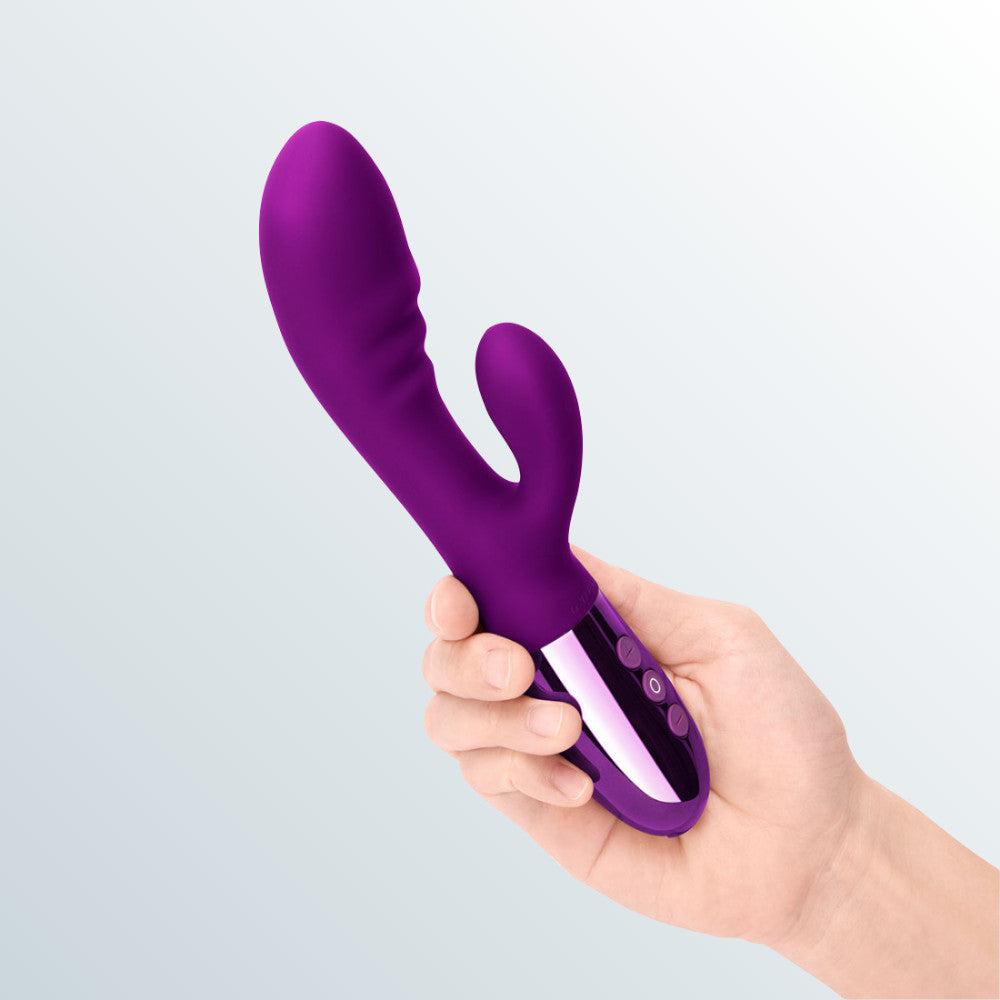 Le Wand Blend Dual-Motor Rabbit Vibrator - Dark Cherry