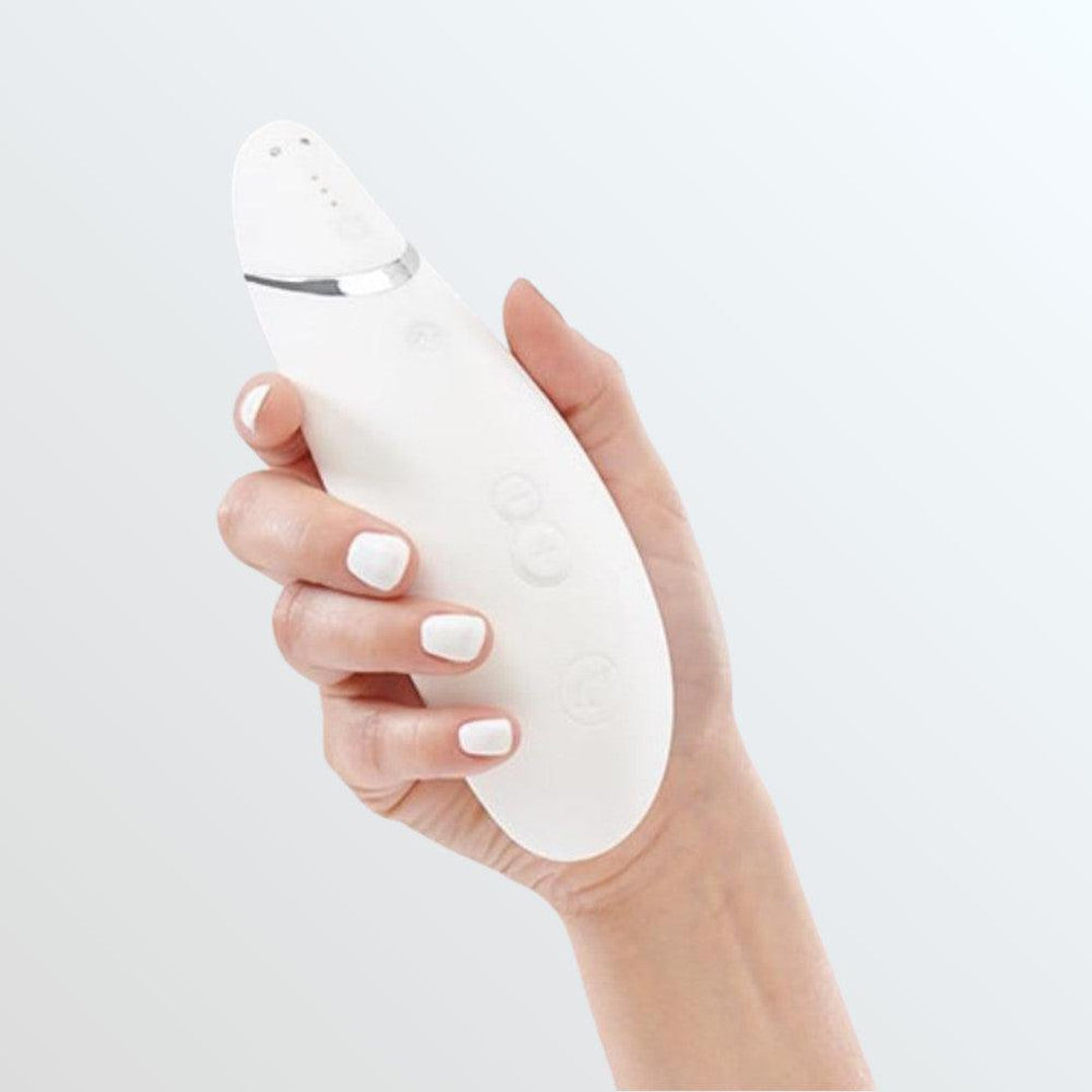 Womanizer Premium White-Chrome Air Suction Clit Stimulator